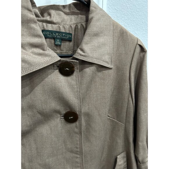 Harve Benard Collection NEW Brown Cropped 1/2 Sleeve Safari Jacket Size 12 - Picture 5 of 11